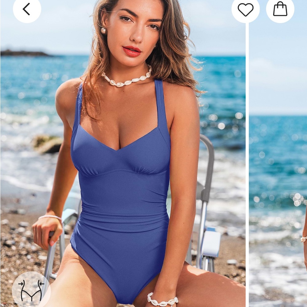 Cupshe Elegant Blue One-Piece Swimsuit
